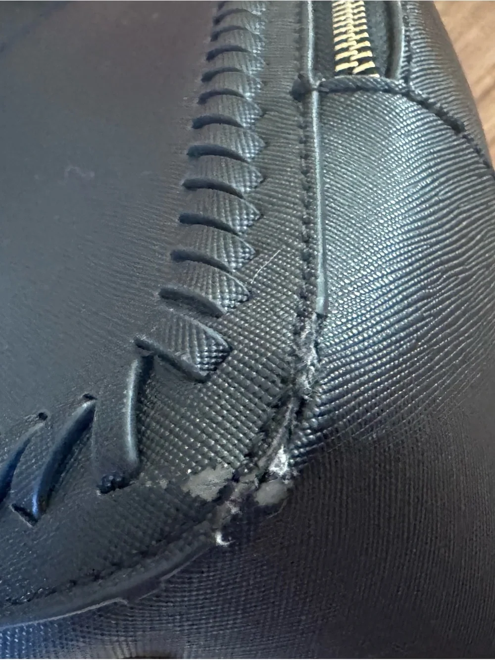 Calpak Black Structured Saffiano Backpack with Gold Hardware
